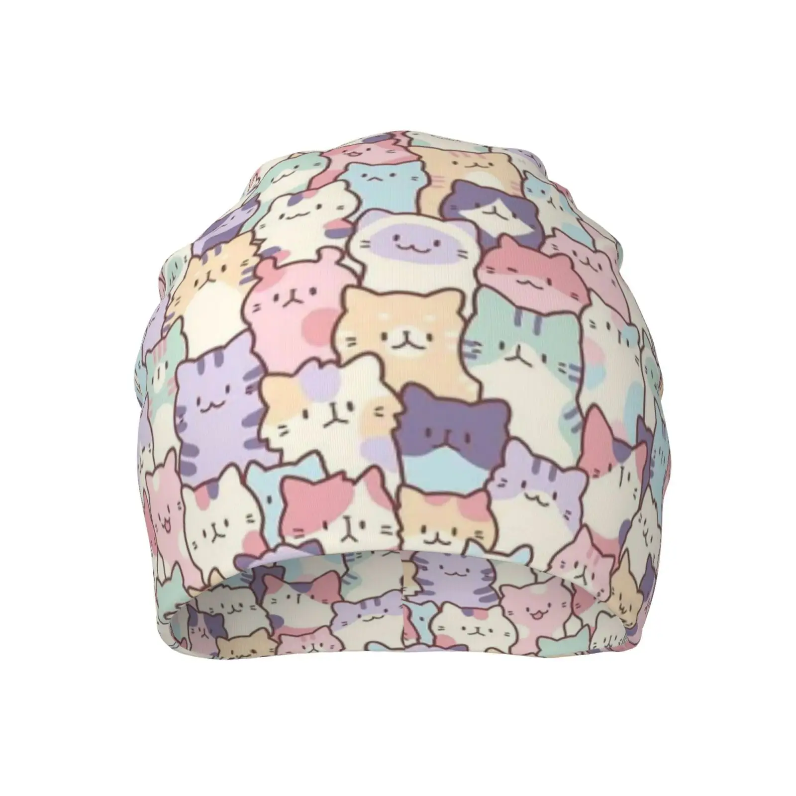 Cute Cat Pattern Retro Street Hip Hop Knitted Hat Universal Skin Friendly Comfortable Warm Winter Hat Outdoor Leisure Gift