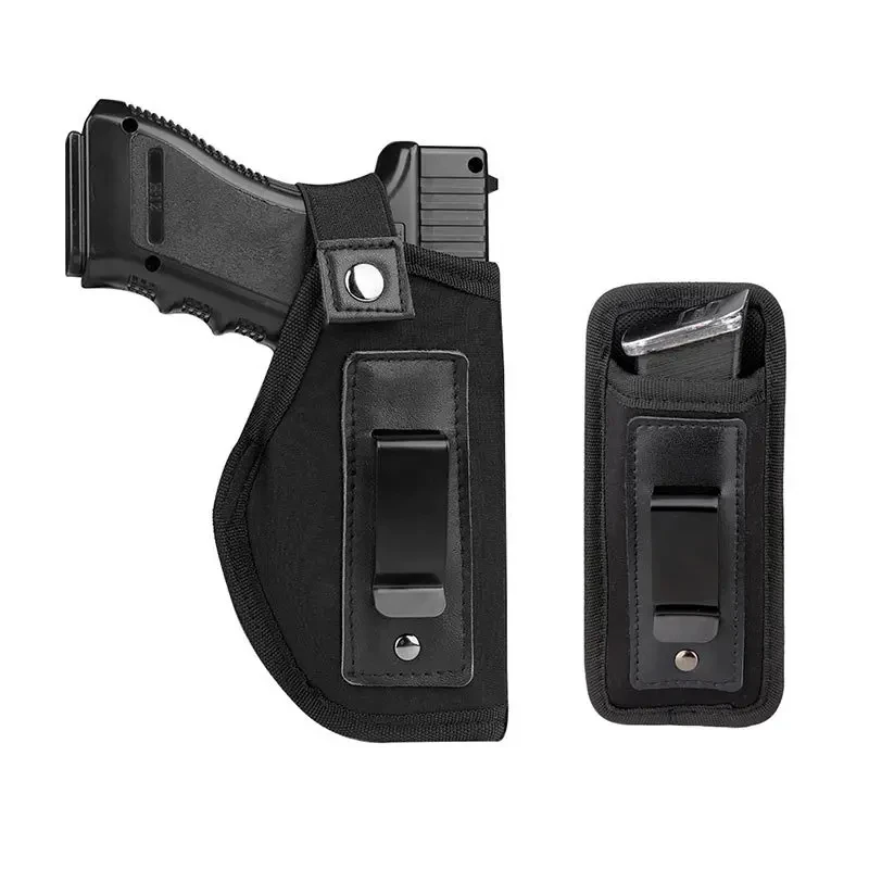 Tactical IWB Universal Concealed Carrry Gun Holster with Belt Clip Waist Pistol Magazine Pouch for Outdoor Hunting