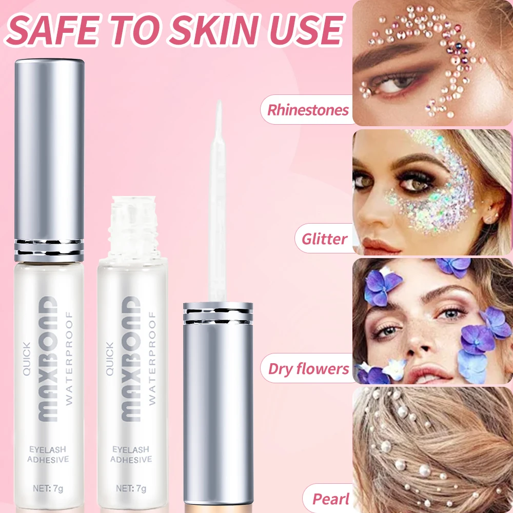 7 グラム/瓶プロフェッショナルグリッタースパンコール接着剤超強力クリアまつげ/シャイニーネイルフレーク接着剤 DIY フェイス/ボディメイク接着剤