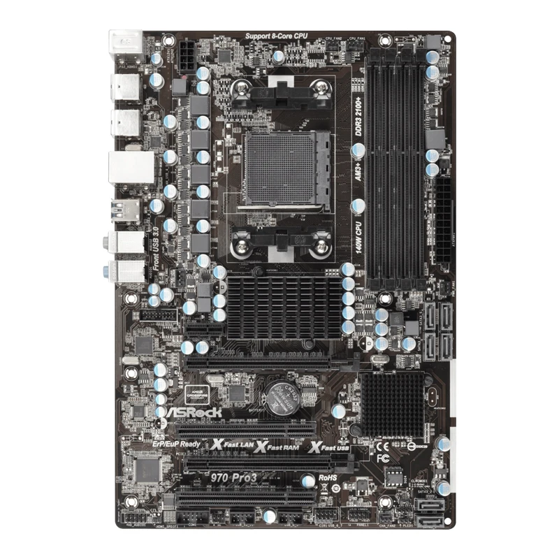 Imagem -02 - Asrock-motherboard 970 Pro3 R2.0-am3 Mais Am3 Mais Amd 970 Chipconjunto Ddr3 Quad Crossfirex Sata3 Usb a & gb Atx