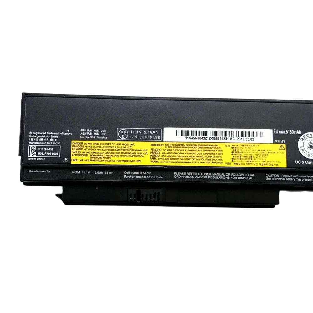 Imagem -02 - Lenovo-thinkpad Bateria do Portátil Original 44 Mais 45n1023 11.1v 63wh X230 X230i X220 X220i 45n1172 45n1027 Brand New