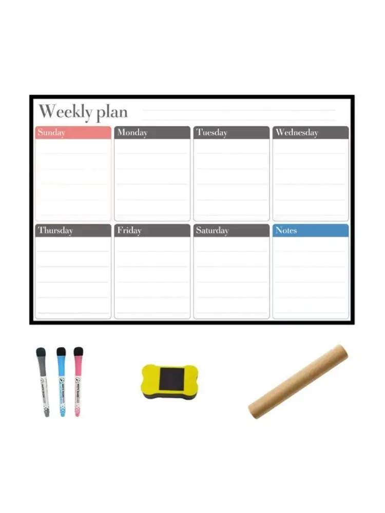 

Weekly Planner Whiteboard Fridge Magnet Daily Message Drawing Refrigerator Bulletin Notes