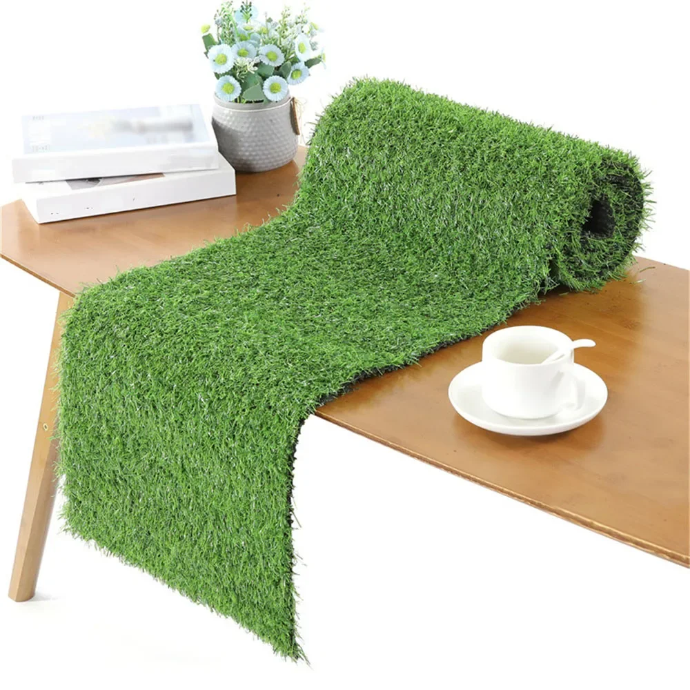 Artificial Grassland Table Runner Simulation Moss Lawn Hawaii Party Wedding Banquet Decoration 35.5x120cm Green Turf TableCloth