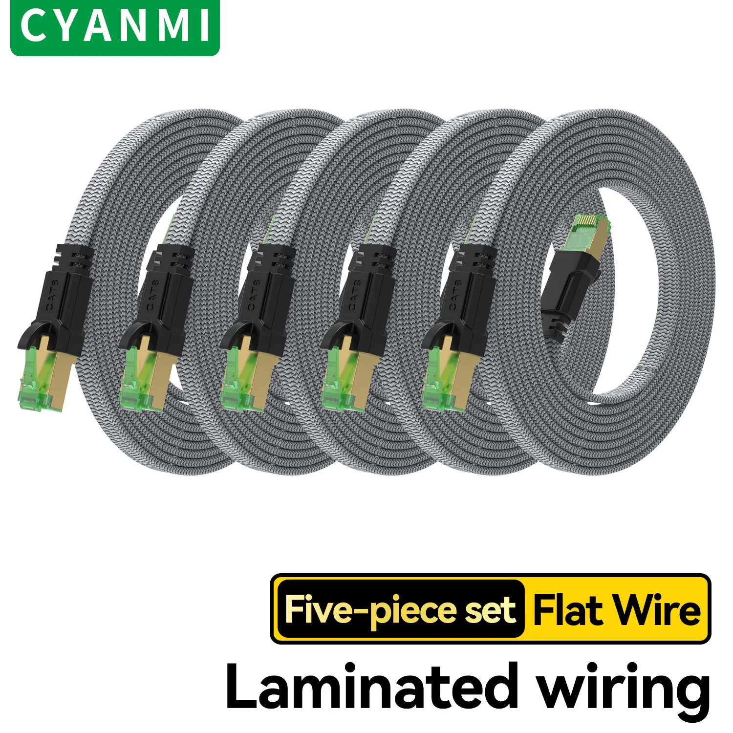 

CYANMI 5PACK 3PACK 2PACK CAT 8 Ethernet Cable 40Gbps 2000MHz CAT 8 Network Internet Lan Cord For Laptops PS 5 Router RJ45 Cable