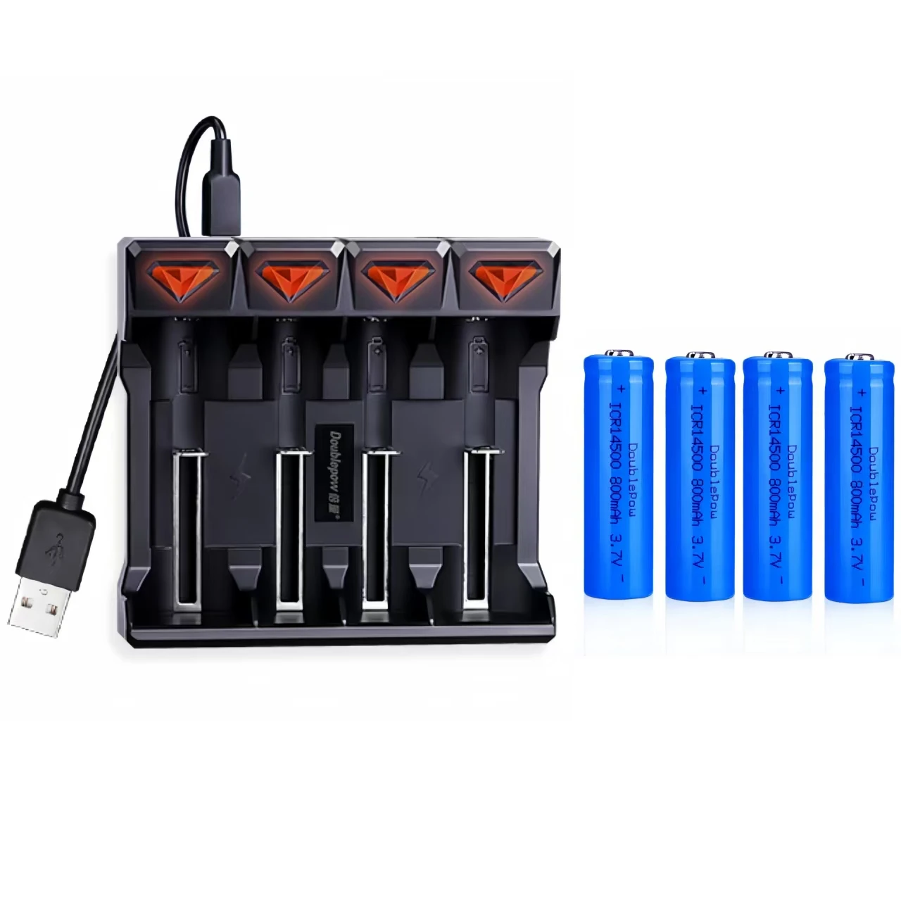 4pcs/lot 14500 battery 3.7V 800mAh AA rechargeable lithium-ion battery suitable for toy electric toothbrush battery