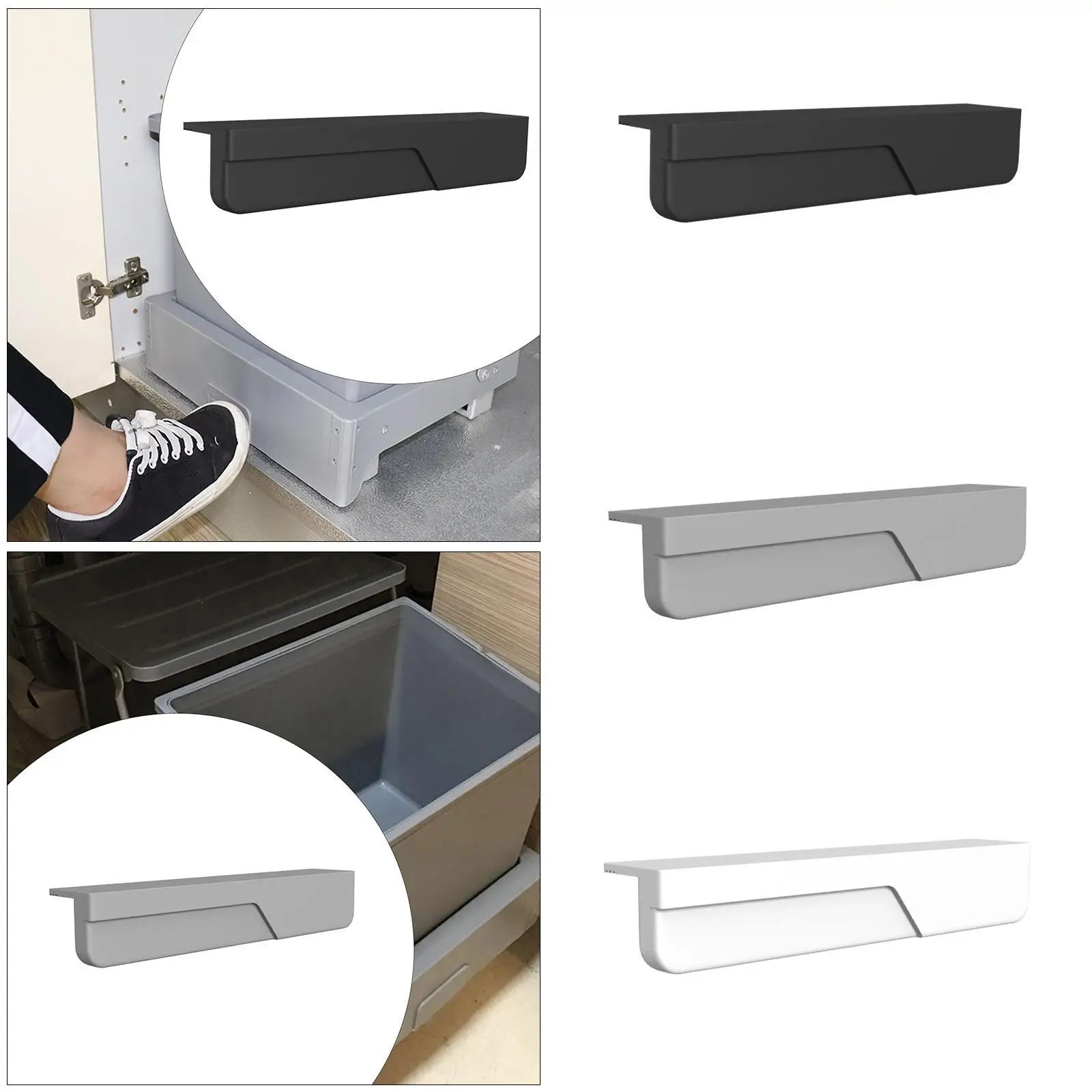 Cabinet Foot Pull,Touchless Opener Trash Door Opener Handsfree Foot Handle for under Cabinet,under Sink Trash Bin,Garbage Bin