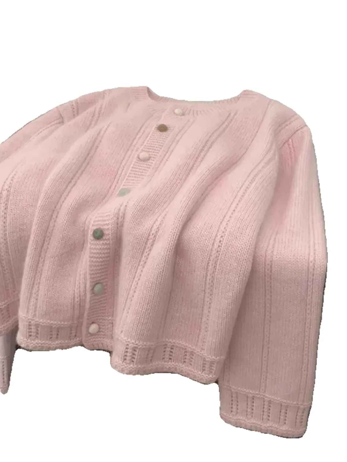 Extra groot 300-Pou Fat MM-knop rond Ne gebreid open vest dames herfst winter lang Sve los sweatshirt...