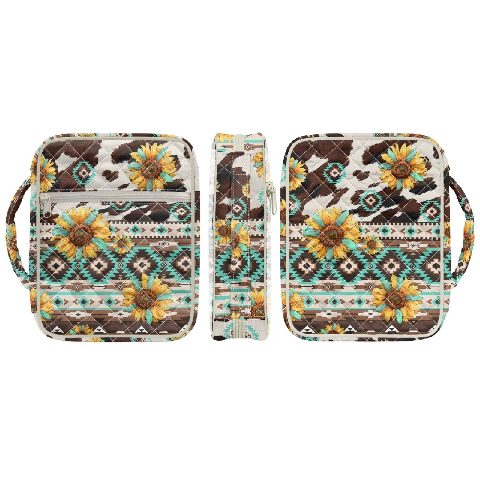 Coloranimal Sunflower 2026 Collection Bible Organizer Bag Polyester Fabric Pockets Bible Cover Case for Women