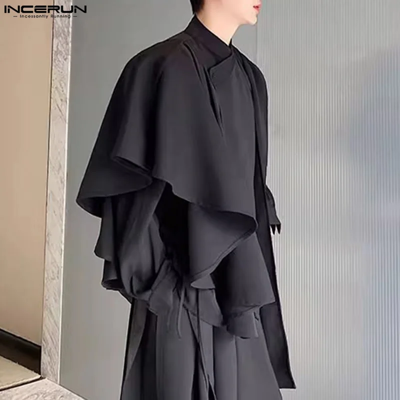 

INCERUN 2026 Summer Men Shirts Fashion Long Sleeve Irregular Multi Piece Shirts Casual Tops Solid Chemise Men Clothing S-5XL