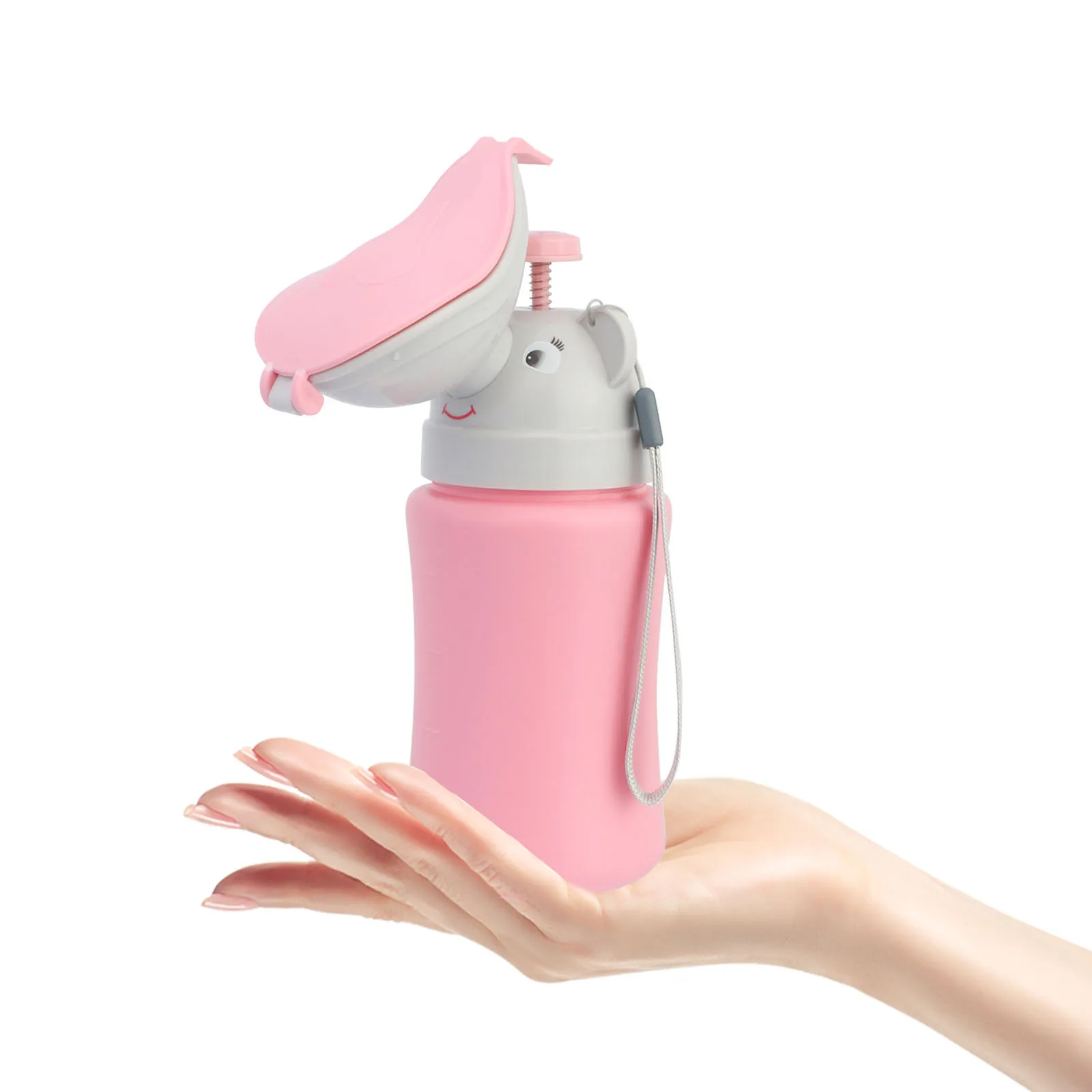 1 قطعة زجاجة مبولة السيارة المحمولة الكرتون نمط مانعة للتسرب خفيفة الوزن أداة التبول في حالات الطوارئ قعادة السفر للأطفال الصغار