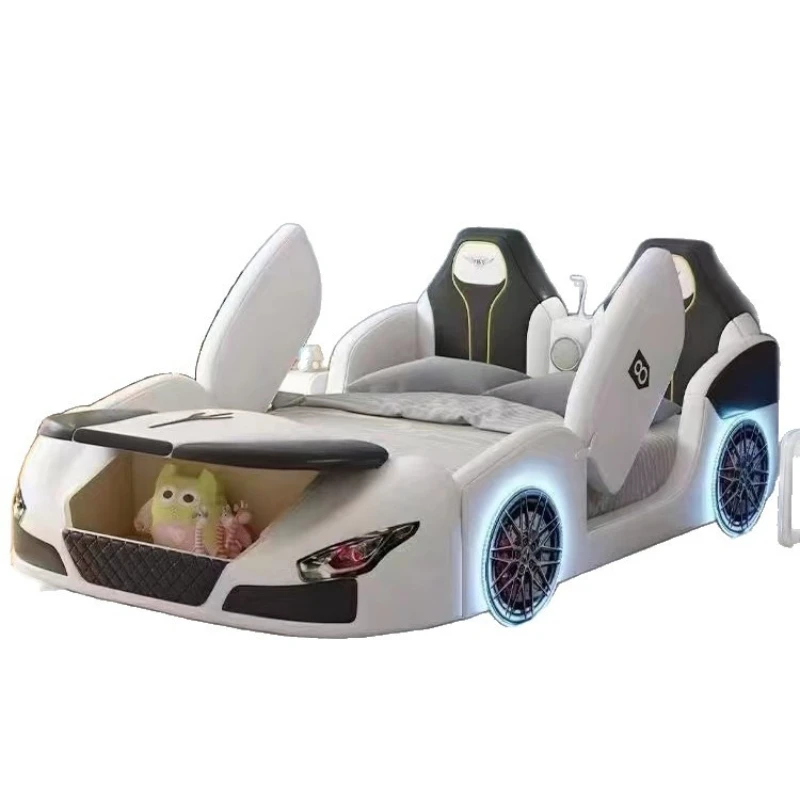 

Car bed Sports car shape Leather art single bed Multi-color double