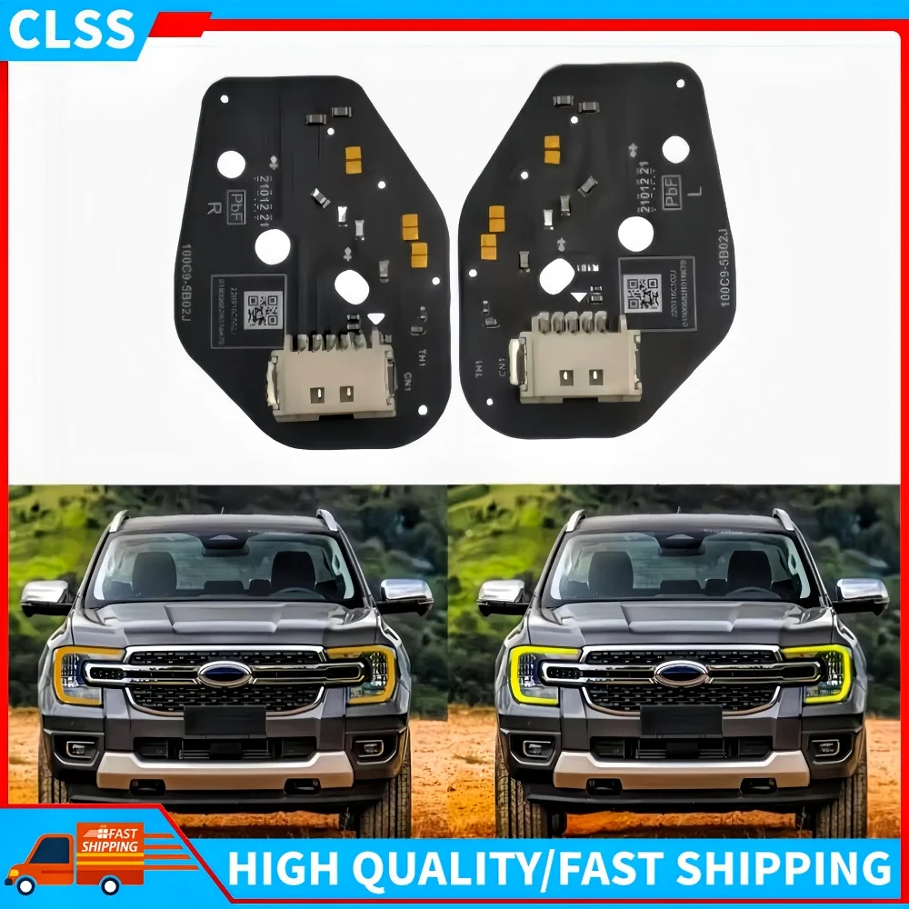 

Car Headlight Angel Eyes Turn Signal DRL LED Boards For Ford Ranger T9 XL XLT 2024-2025 Daytime Running Light Amber Yellow White