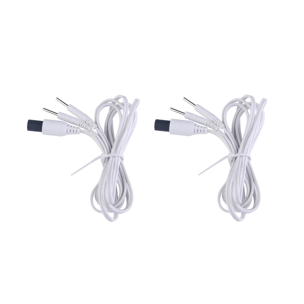 2 Pieces Replacement Electrode Lead Wires With 2.0mm Pin For Omron TENS Unit