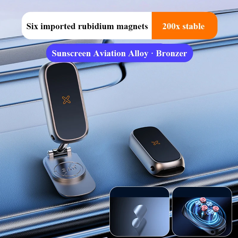 Magnetische Auto halterung Ganzmetall stärkster Magnet faltbarer Telefon halter für Auto Armaturen brett Tesla Telefon halterung für iPhone