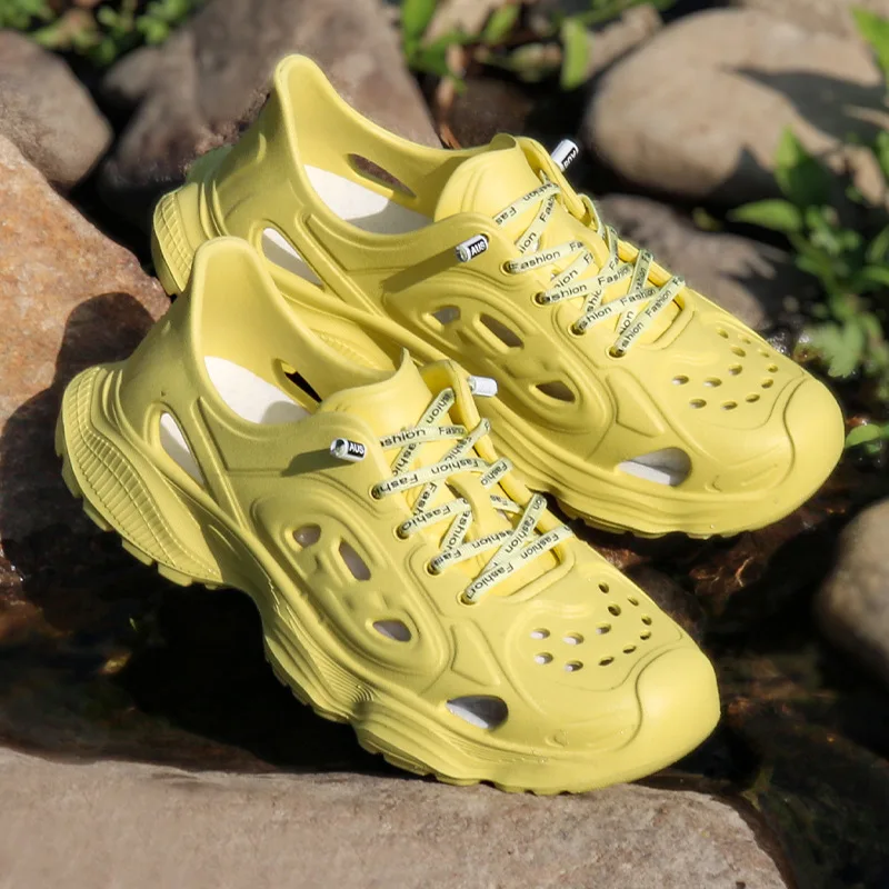 

Мужские повседневные пляжные сандалии Сандалии на плоской подошве Уличная дизайнерская обувь для мужчин Летняя обувь на платформе Тапочки из ЭВА Water Crocs De Hombre