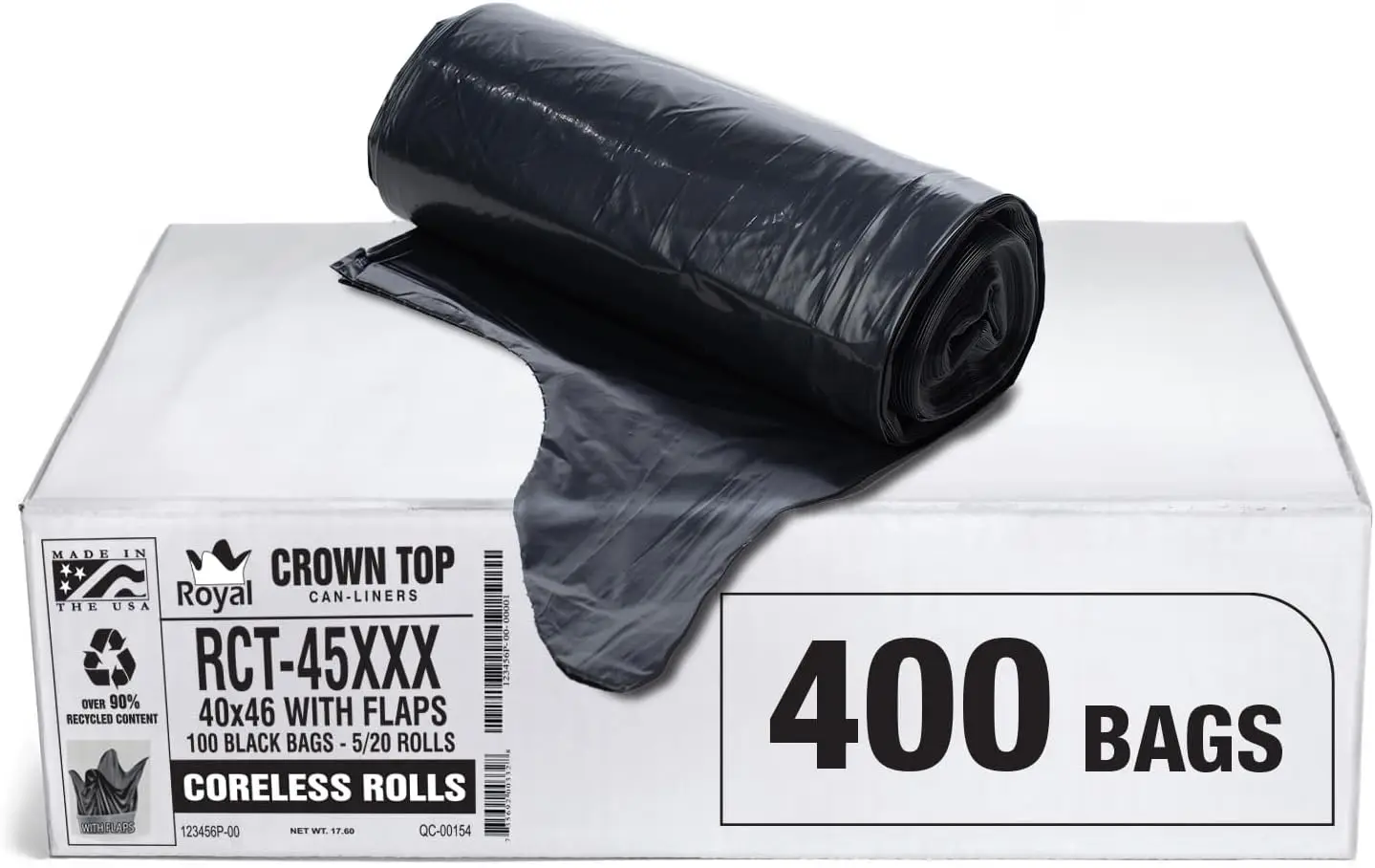 

Сверхмощные мешки для мусора на 45 галлонов, упаковка 400 шт. с клапанами, толщина 2,0 мл для дворовых отходов и коммерческого использования