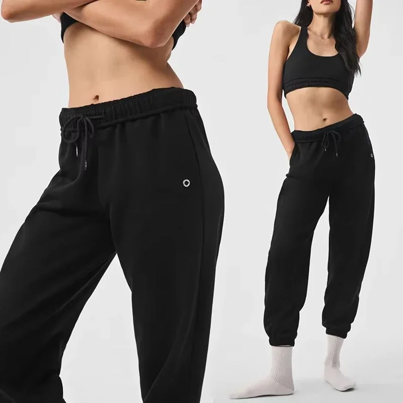 2025 Goddess Yoga Accolade Sports Pants Fashion Letter High Quality Cotton Loose Fitness Casual Pants Breathable and Comfortable