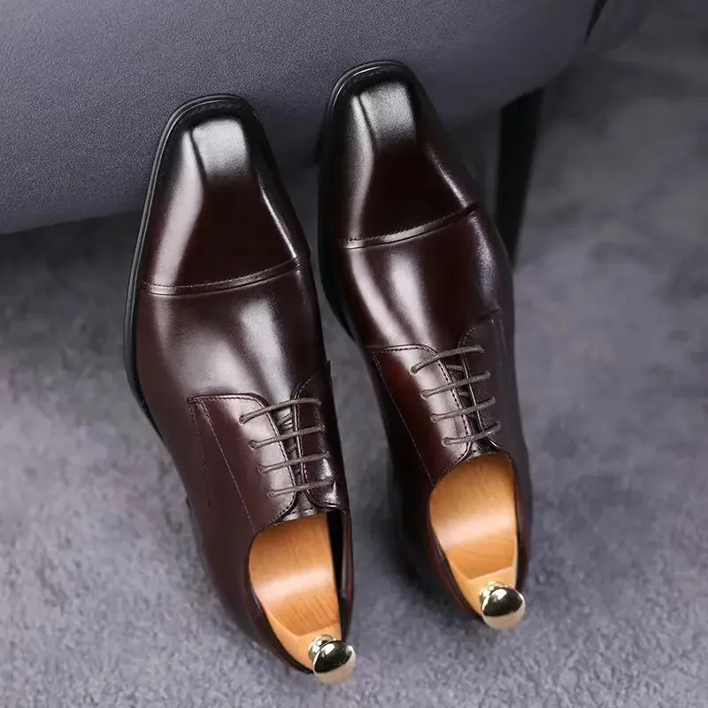 Business Formal Black Leather Shoes Men Fashion Casual Formal Shoes Classic Italian Formal Leather Casual Shoes