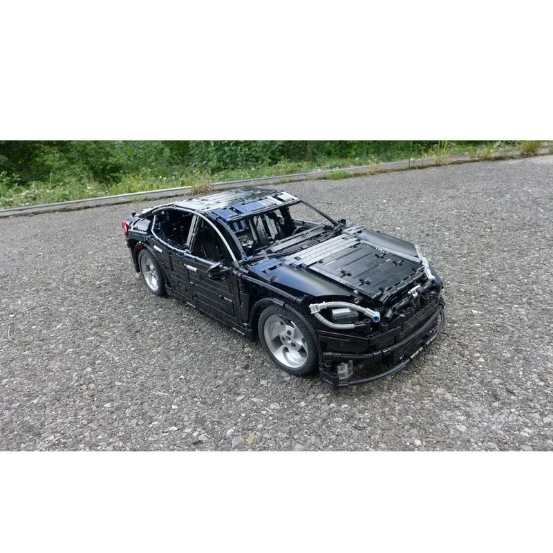 MOC-15459 Black S Type New Supercar Power RC Electronic Sports Car Assembly Building Block Model 2812 Parts Kids BirthdayToyGift