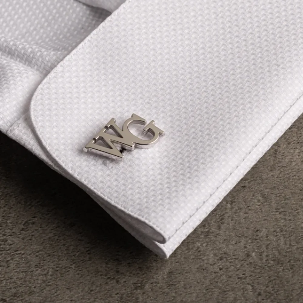 Customized Initials Pattern Cufflinks, Company Logo, Groom And Groom Engraved Name Cufflinks, Wedding Lapel Cufflinks.