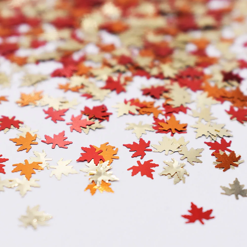 10g Bag FL Fall Maple Leaf Mixes Glitter Flakes Autumn Leaves Glitter Supplies for Resin DIY Nail Art Decoration Accessories