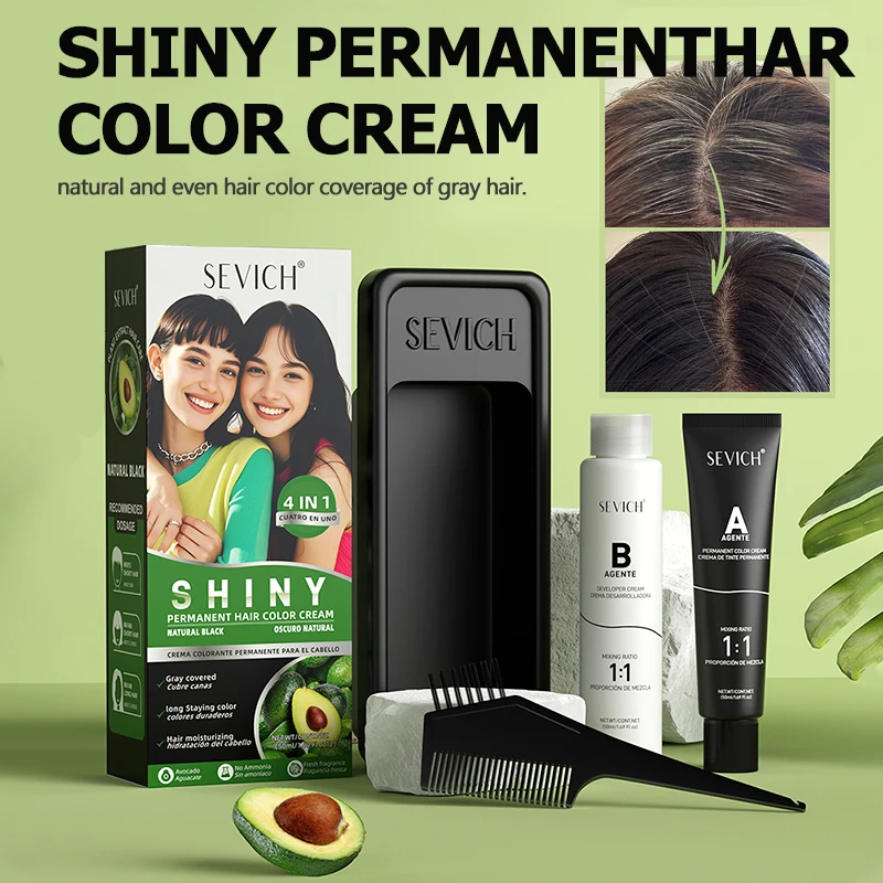 

Temporary Black Hair Dye Cream With Comb 50ml Natural Dye Shampoo Pure Instant Hair Dye Cream Kit White Grey Hair Coloring Cream