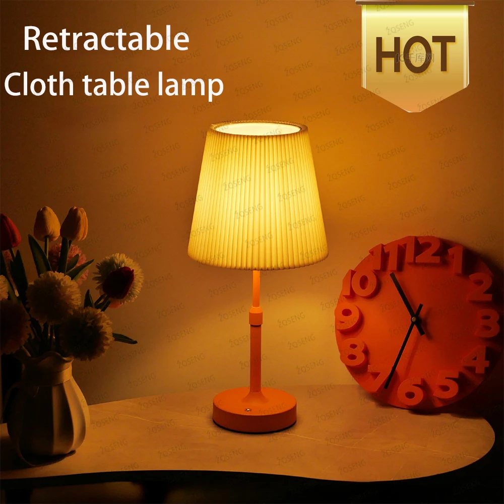 Metal table lamp with adjustable height PortableWirelessTouch Desktop Night Light  for Restaurant Hotel Bar Bedroom Readinglamp