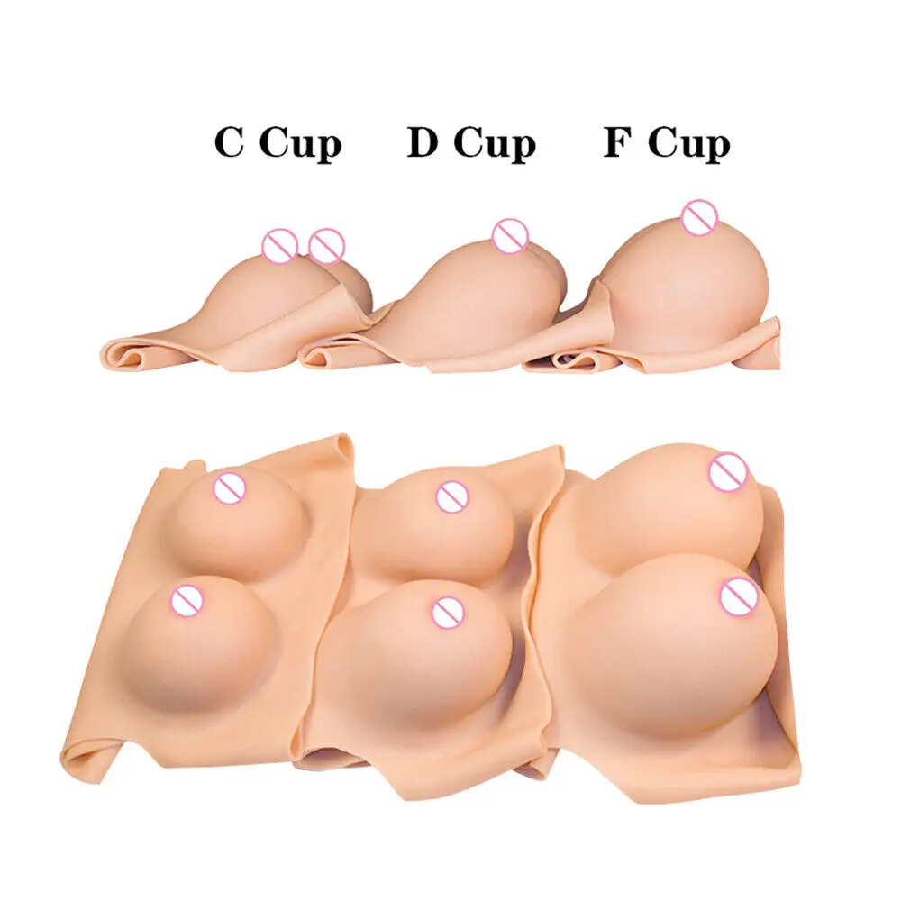 EYUNG H Cup No Collar Silicone Breast Forms Crossdresser Crossdressing Fake Boobs For Transgender Fake Breast Plate Fake Tits