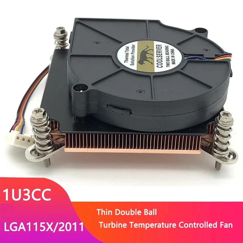 COOLSERVER 1U3CC Server CPU Cooler Fan Copper Heatsink Industrial Workstation Computer Active Cooling For Intel LGA2011 LAG115X