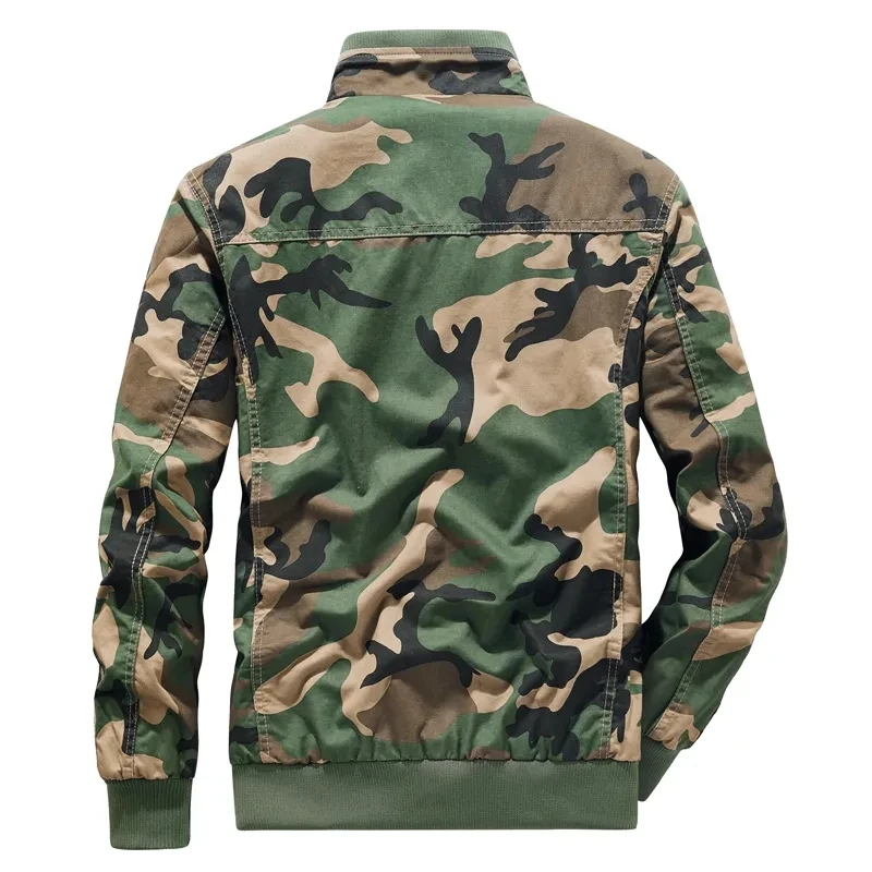 Camo Cargo Jackets Men Big Size Military Multi-pocket Wear-resistant Bomber Windbreaker Coats Outdoor Air Force Tactical Jacket