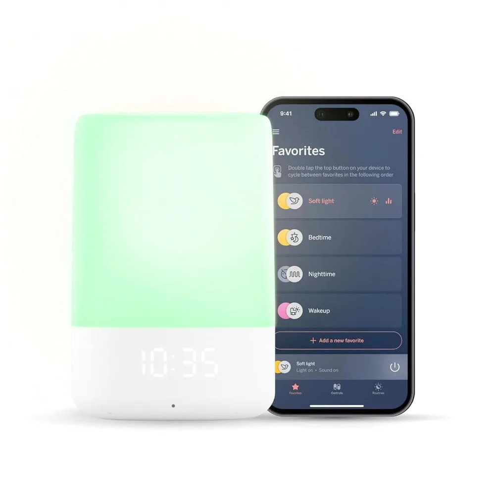 

Sound and Light Smart Baby Night Light and Sound Machine for Kids | Temp & Humidity Tracking
