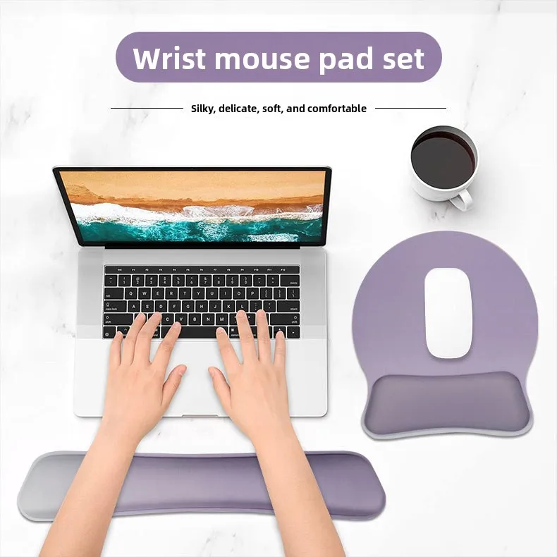 Memory-Schaum Handgelenkauflage-Set Tastatur-Mauspad Ergonomische Unterstützung für Büro und Gaming 7 Farbverläufe – Detail 1