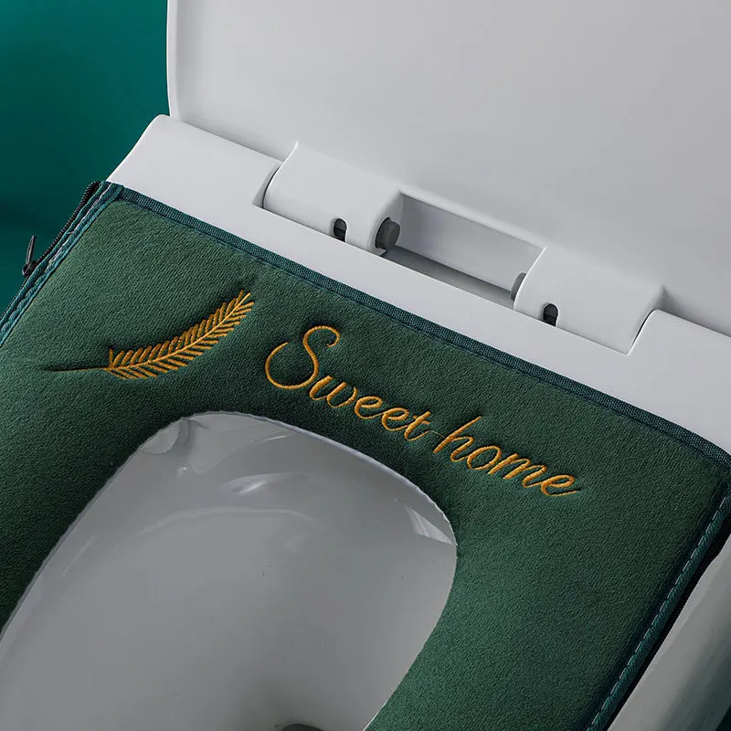 Toilet Seat Four Seasons Universal Double with Zipper Summer Toilet Seat Cushion Waterproof Zipper Models Toilet Seat Cover Home