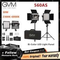 GVM 560AS 30W Bi-Color LED Photographic Lighting Video Studio Light App Remote Digital Adjustable 560 LED Lamp Panel Kit