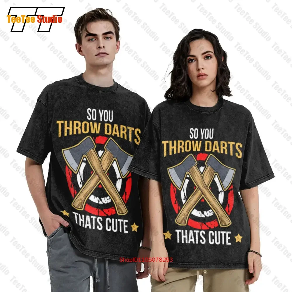 Axe Throwing Hatchet Lumberjack Hobby Darts Vintage Golf Wear  T-Shirt 505B