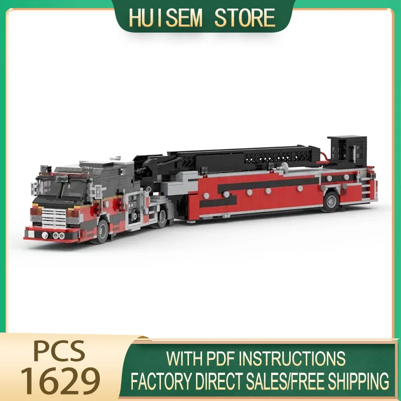 Fire Fighting Moc Building Bricks Velocity Tiller Ladder Model Technology Modular Blocks Gifts Christmas Toys DIY  Assembly