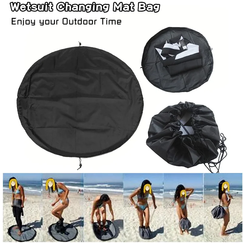 Wetsuit Storage Bag Surfing Swimwear Surfing Wetsuit Changing Mat  Beach Waterproof Dry Bag W/ Drawstring for Water Sports Dive