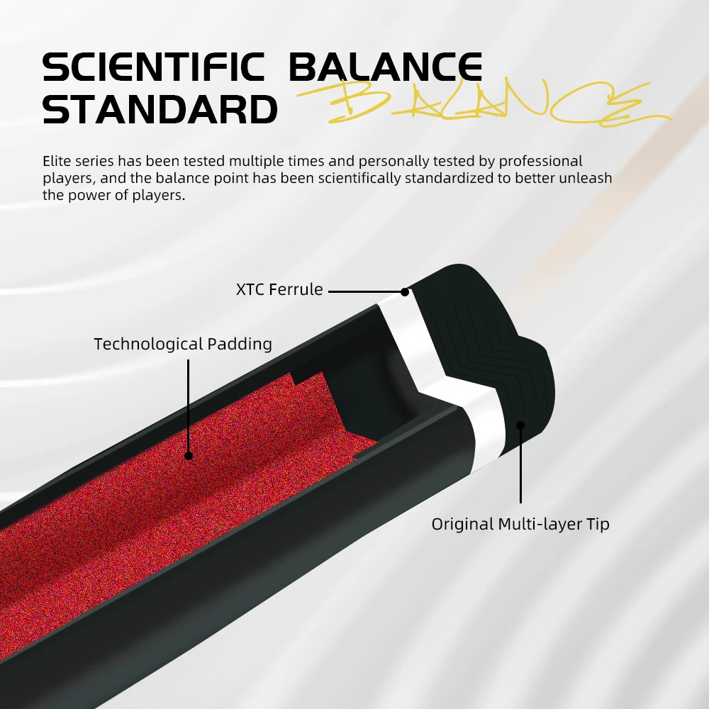 ZOKUE-Taco de billar de fibra de carbono serie Elite, tecnología de carbono completa, baja desviación, para principiantes, palo de billar primario
