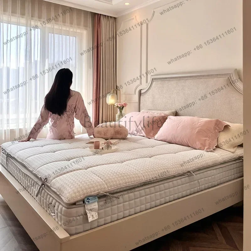 LJY Girls Wooden Bed Simple Design Human Dog Modern Massage Bed Bedroom Frame Princess Sleeping Letto Matrimoniale Home Furnitur