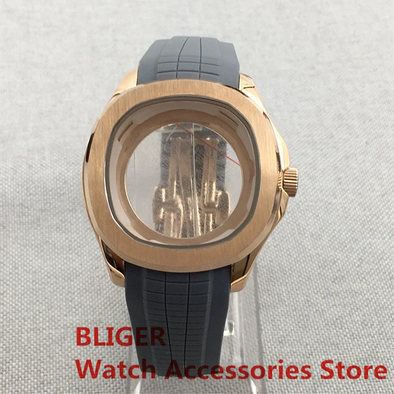 bliger-40mm-square-rose-gold-watch-case-for-nh35-nh36-eta2824-pt5000-movement-sapphire-glass-rubber-strap-fit-33mm-dial