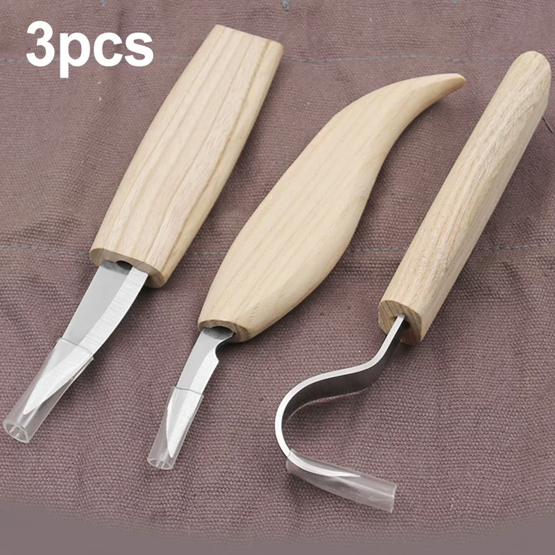 

3pc 1 set Wood Carving Chisels Set Knife Butt Corner Skew Round Arc Machete Woodcut Woodworking Craft Graver Cutter DIY Hand Too