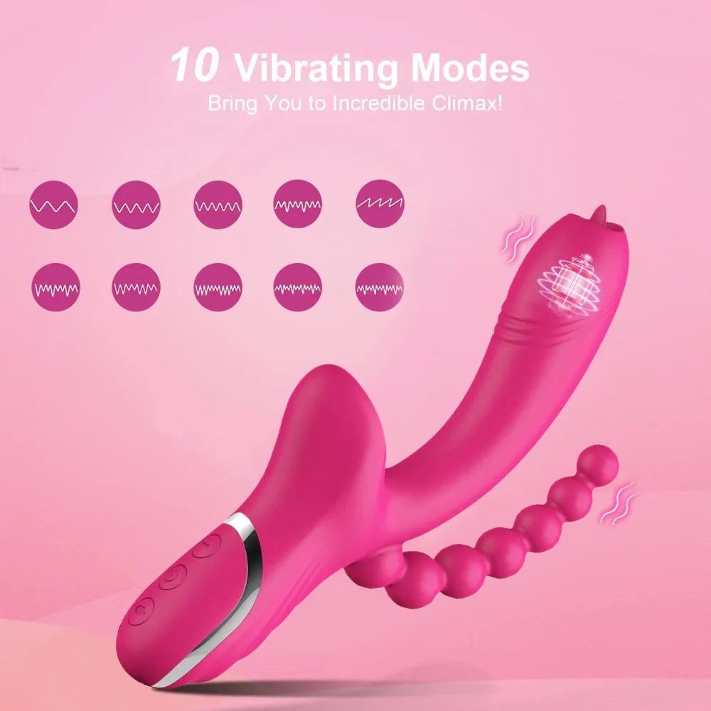 Female Vibrator Clit Clitoris Ussy Sucker Stimulator Dildo 3 In 1 Clitoral Sucking Rapid Orgasm Sex Toys