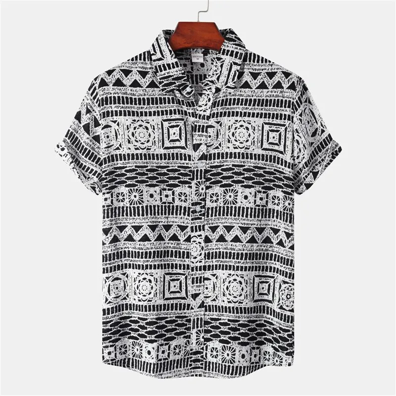 

Summer 2024 Floral Printed ort Sve Men's irt Loose Fit Youth Casual Striped Pattern Stand Collar Color Blo Design