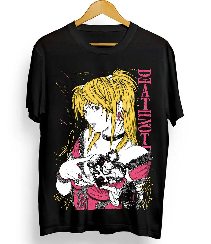 Death Note Misa Amane T- Shirt Manga Anime Black T- Shirt Size S to 5XL