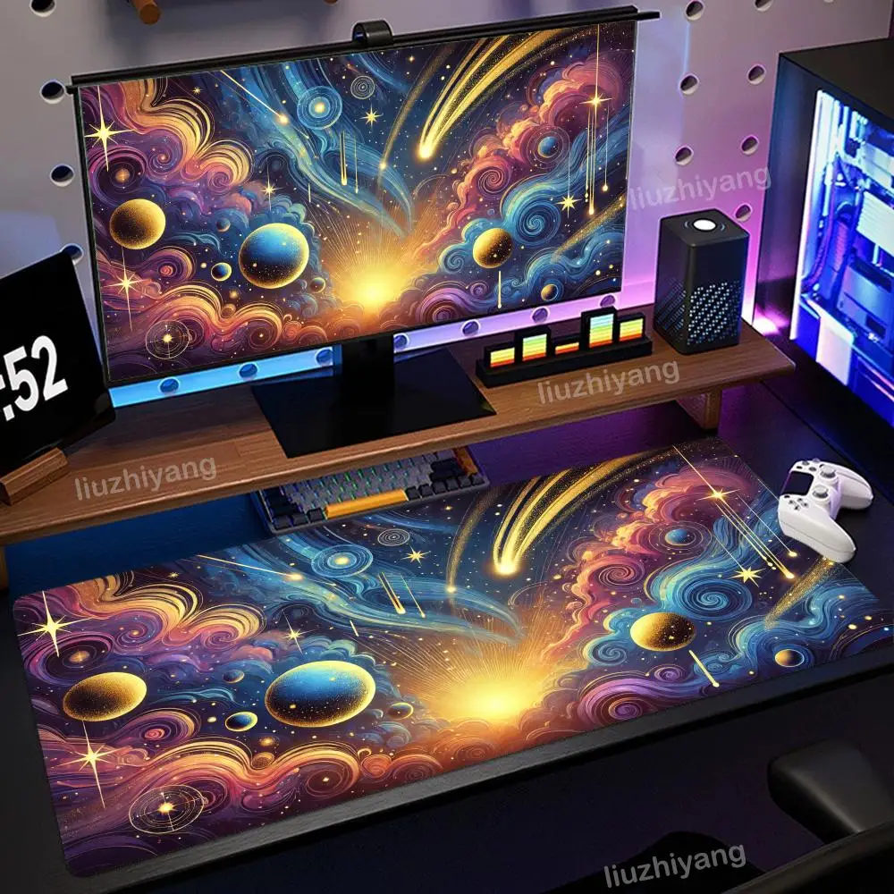 

Planets Mouse Pad Large Computer Office Game Table Mat XXL Rubber Anti-slip Stitched Edges PC Keyboard Mats Washable Desk Pads