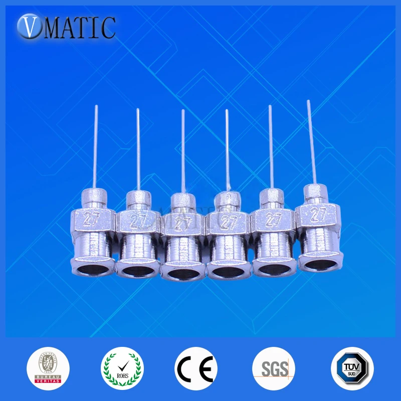 

Бесплатная доставка 1/2 дюйма, длина наконечника 27 г, все металлические наконечники, тупые нержавеющие сталь, 12 шт., иглы для дозирования клея, наконечники игл для шприца
