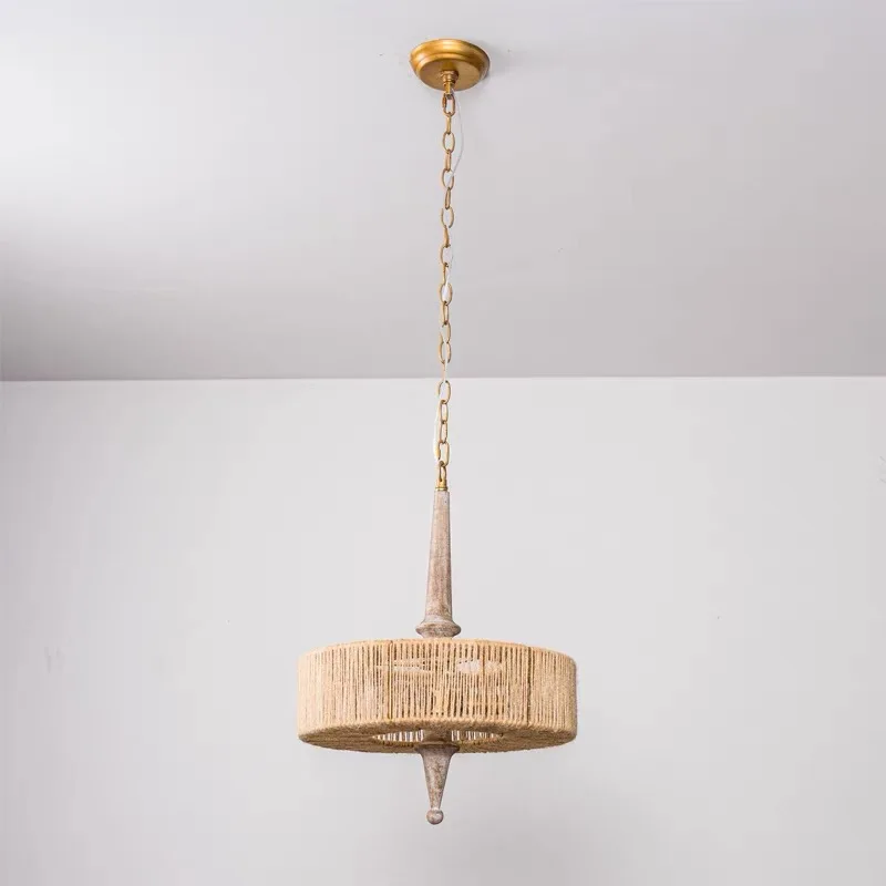 

American retro chandelier, handmade hemp rope, minimalist French creativity, grand entrance, bedroom, dining room, living room