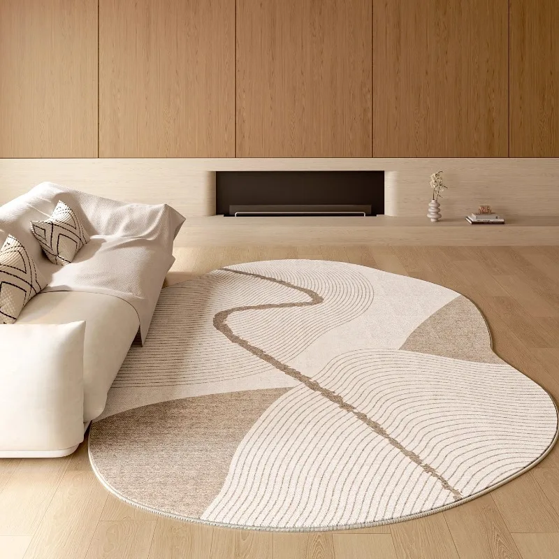 

Beige Living Room Carpet Modern Geometric Lines Bedroom Rug Creative High-end Home Decoration Coffee Table Sofa Floor Mats Tapis