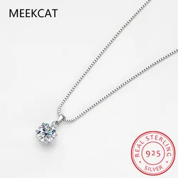 Real 1 Carat D Color Moissanite Bridal Pendant Necklace 100% 925 Sterling Silver Wedding Party Fine Jewelry Gift Wholesale