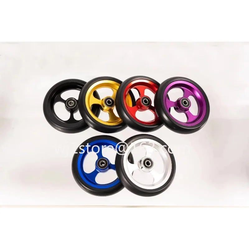 Sturdy and Durable Sports Wheelchair Front Wheel 4-Inch High-Speed Bearings Aluminum Alloy Rubber Casters